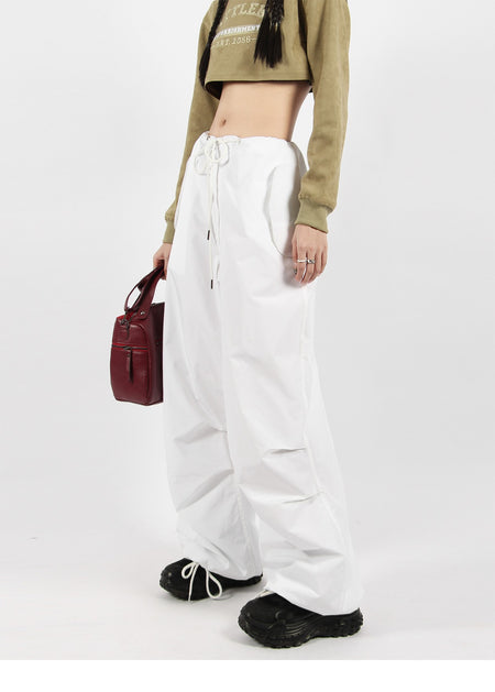 Button Pocket Oversized Parachute Pants - nightcity clothing