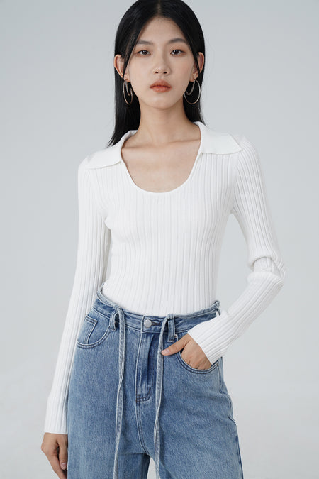 Skinny Ribbed Long Sleeve Top