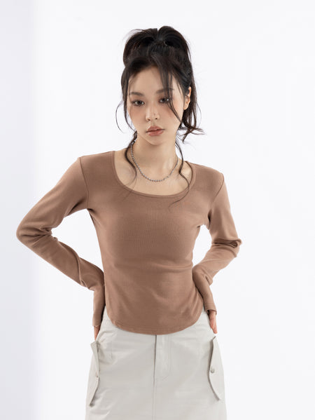 Skinny Cropped Long Sleeve Top - nightcity clothing