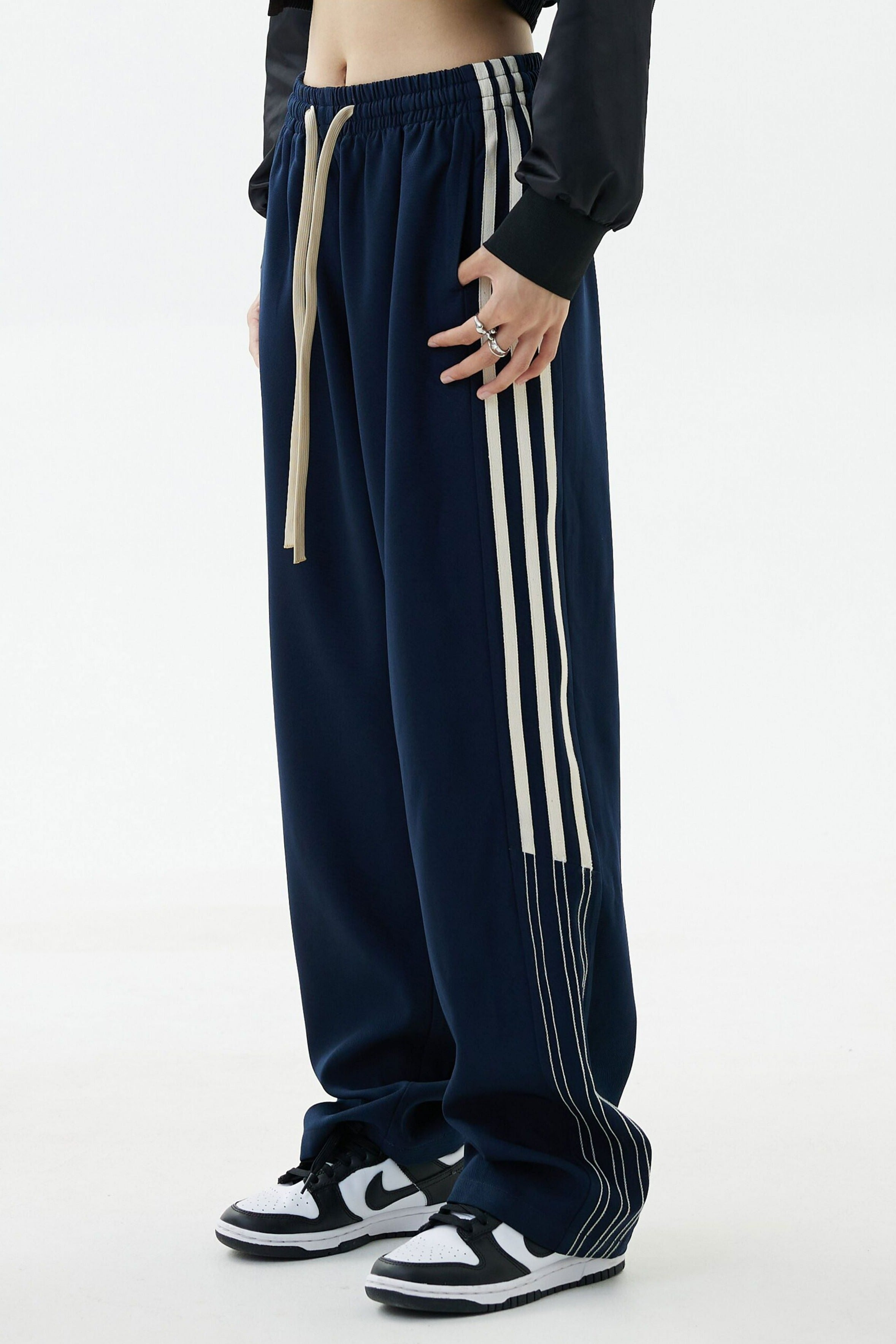 Side Stripe Wide Leg Pants