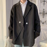 Mock Layered Pin Stripe Block Suit Jacket - nightcity clothing