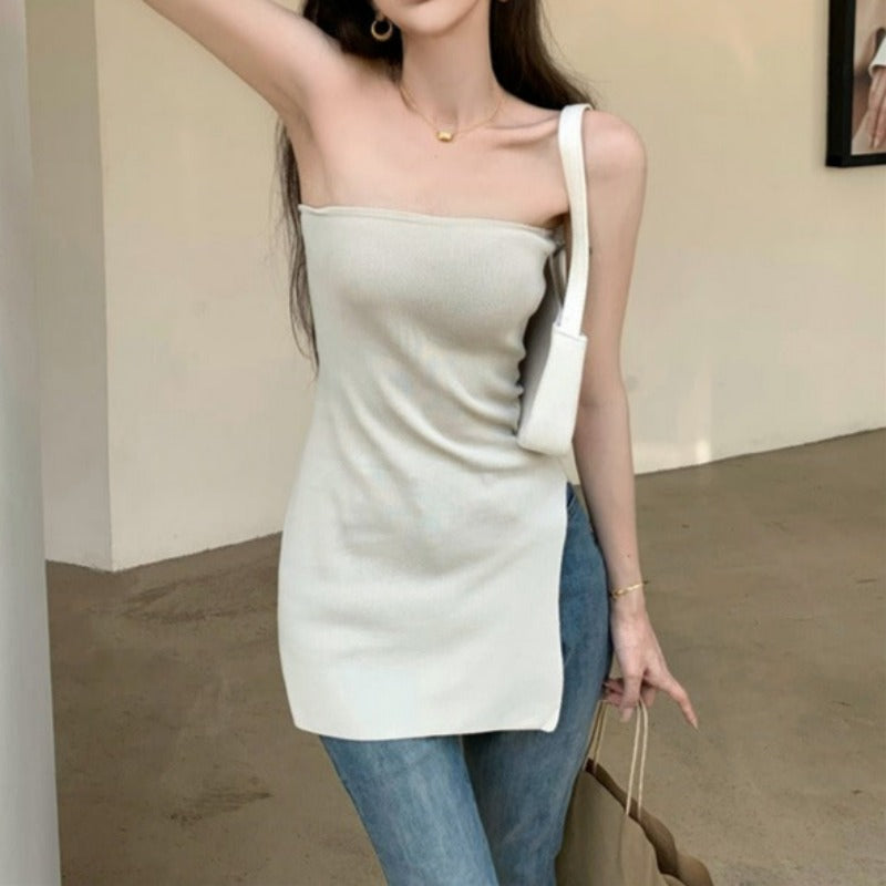 Long Tube Top with Side Slit