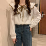 Extra-Slim Doll Collar Lightweight Blouse - nightcity clothing