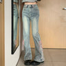 Semi Flared Side Drawstrings Denim Jeans - nightcity clothing