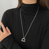 Chain Necklace with Interlocking Square and Triangle Pendant - nightcity clothing