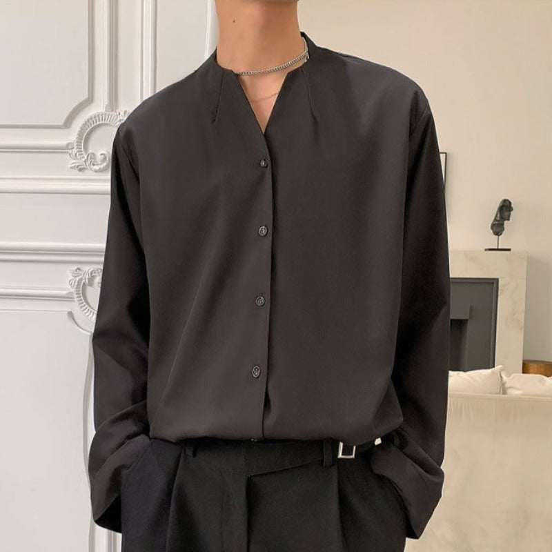 Oversized Lightweight Button Long Sleeve Shirt - nightcity clothing