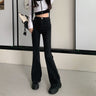 Semi Flare Slim Jeans with Single-Sided Waist Button - nightcity clothing