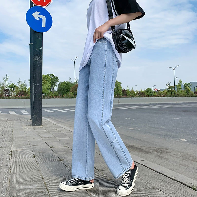 Side Patchwork Slim Fit Denim Jeans - nightcity clothing