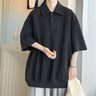 Slim Cable Knit Polo Shirt - nightcity clothing