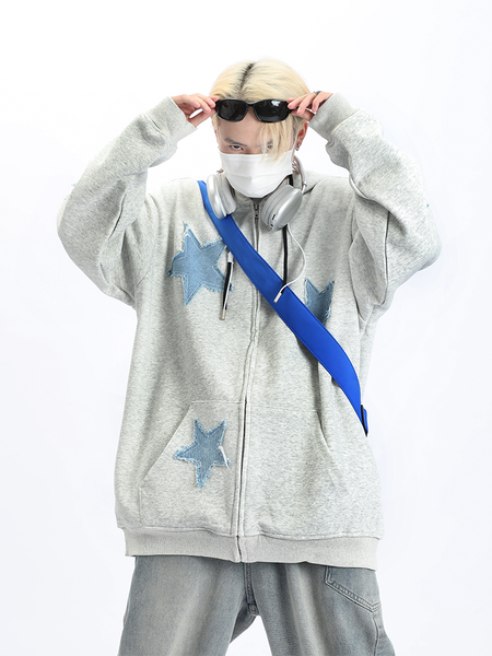 Star Patchwork Hoodie - nightcity clothing