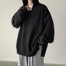 Oversized Ribbed Hooded Pullover - nightcity clothing