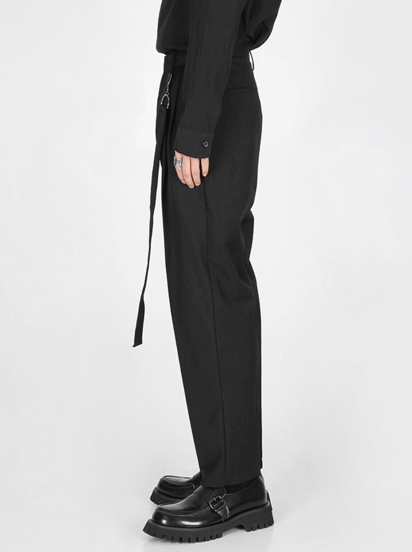Slim Fit Lightweight Pants with Strap - nightcity clothing