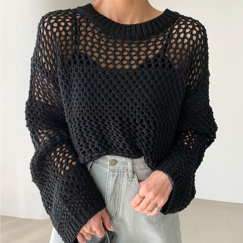 Fishnet Knit Sweater - nightcity clothing