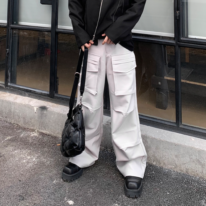 Double Flap Pocket Pleated Lightweight Pants - nightcity clothing