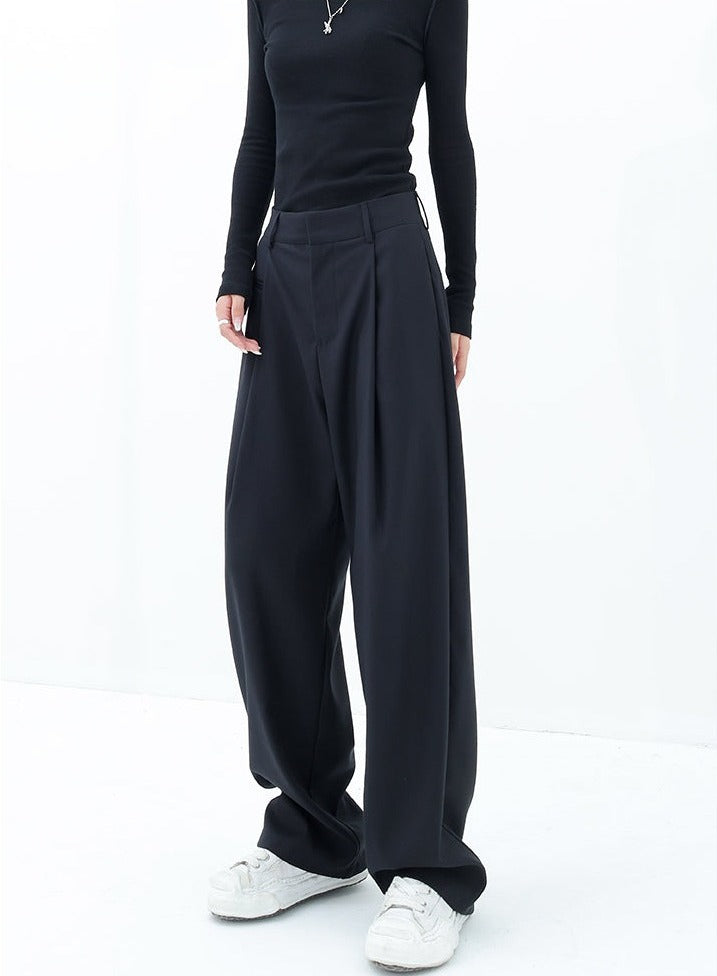 Pleated Straight Fit Pants - nightcity clothing