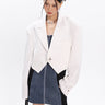 Boxy Cropped Blazer with Star Button - nightcity clothing