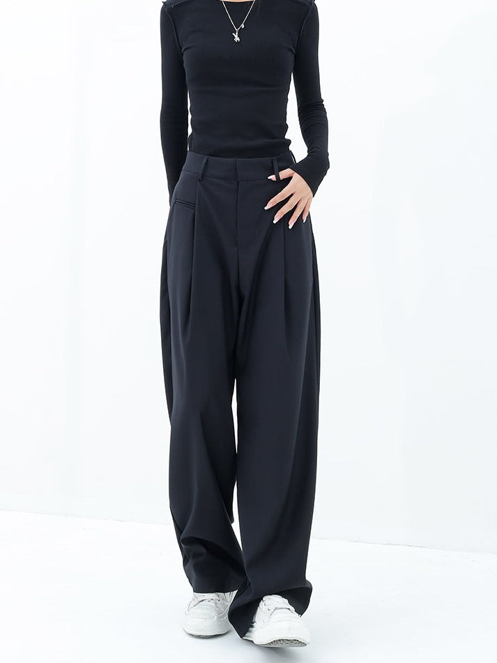 Pleated Straight Fit Pants - nightcity clothing