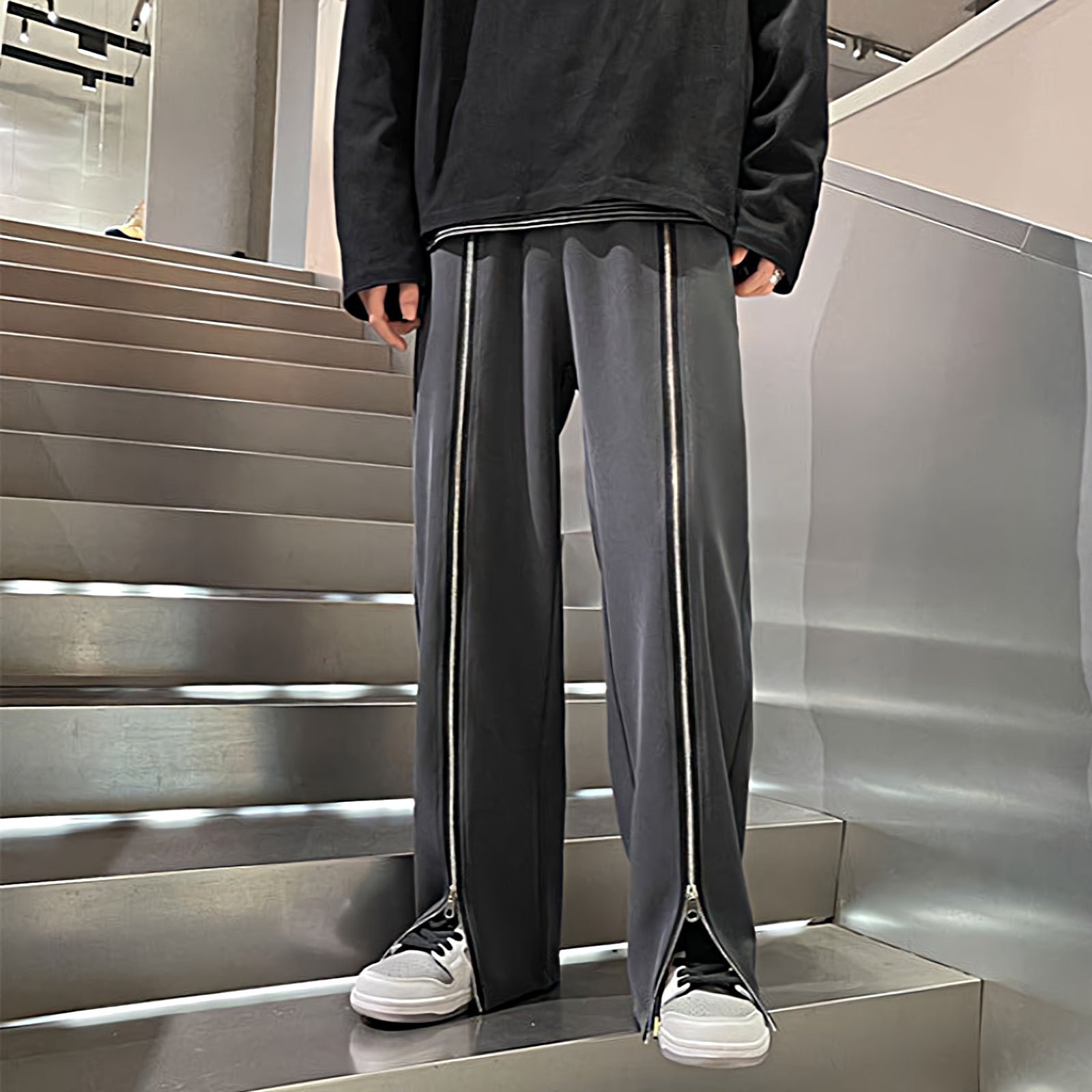 Slim Double Full-Length Zip Joggers - nightcity clothing