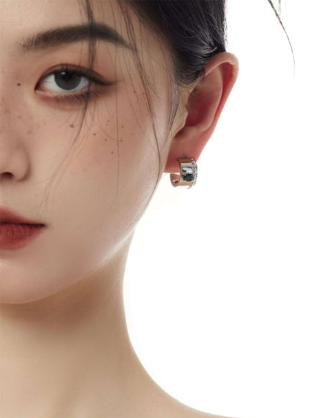 Studded Huggie Earrings - nightcity clothing