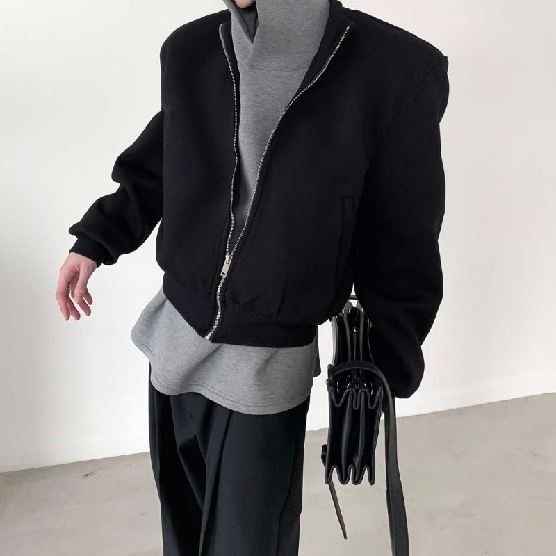 Zip Up Jacket with Shoulder Pads