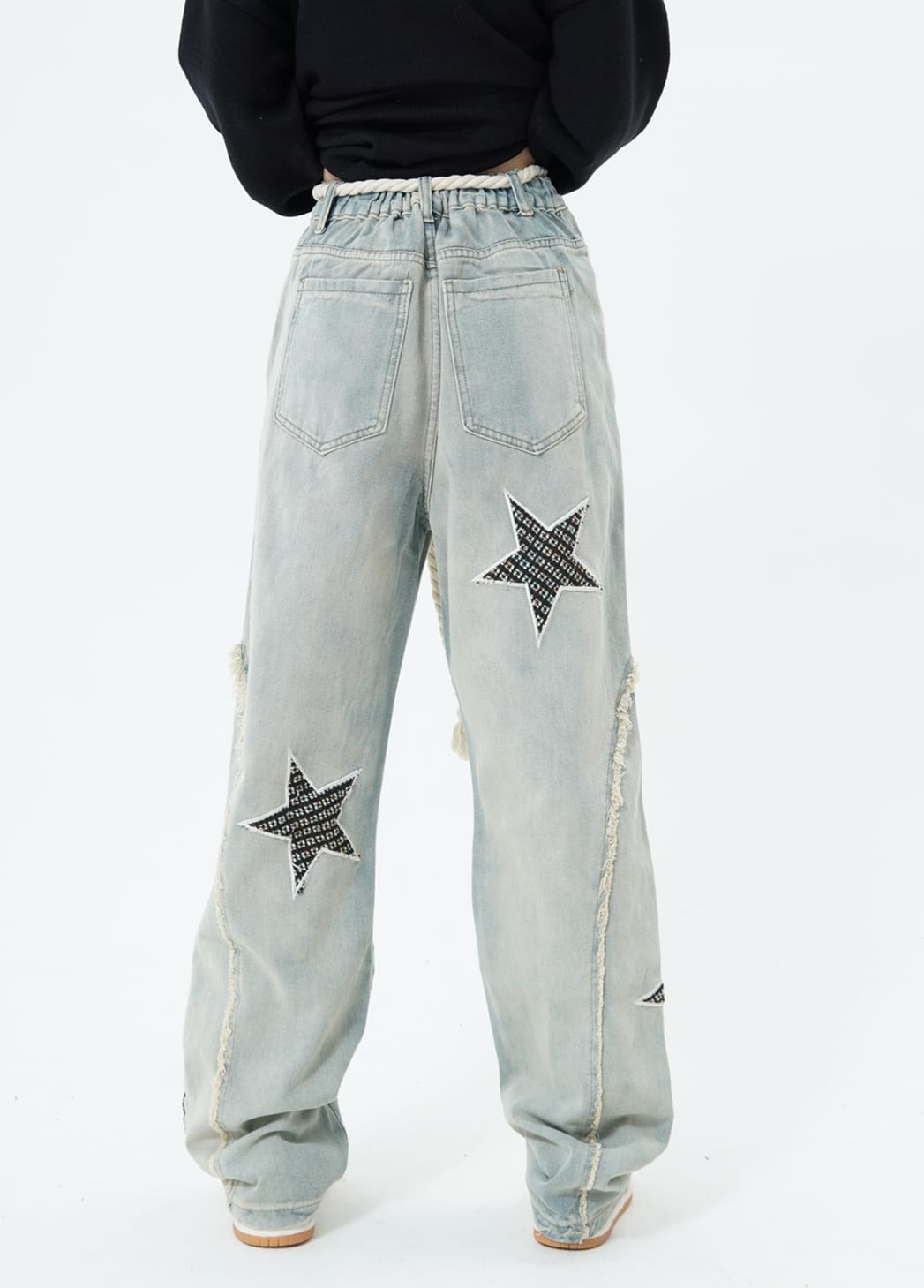 Distressed Patchwork Star Jeans