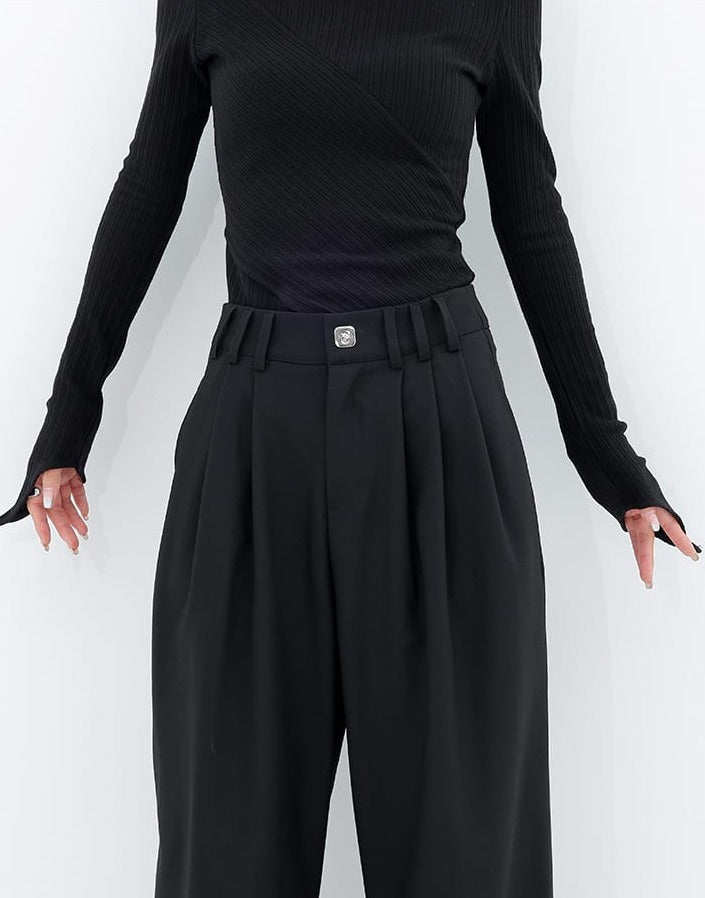 Wide Leg Multi-Pleated Pants - nightcity clothing