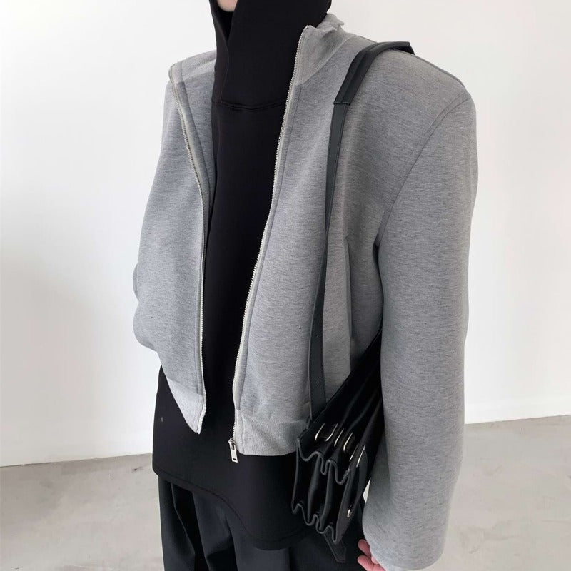 Zip Up Jacket with Shoulder Pads