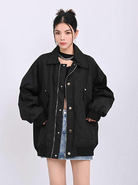 Oversized Zip Bomber Jacket