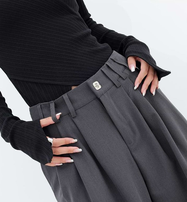 Wide Leg Multi-Pleated Pants - nightcity clothing