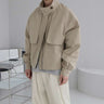 Mid-Crop Semi-High Neck Oversized Jacket - nightcity clothing
