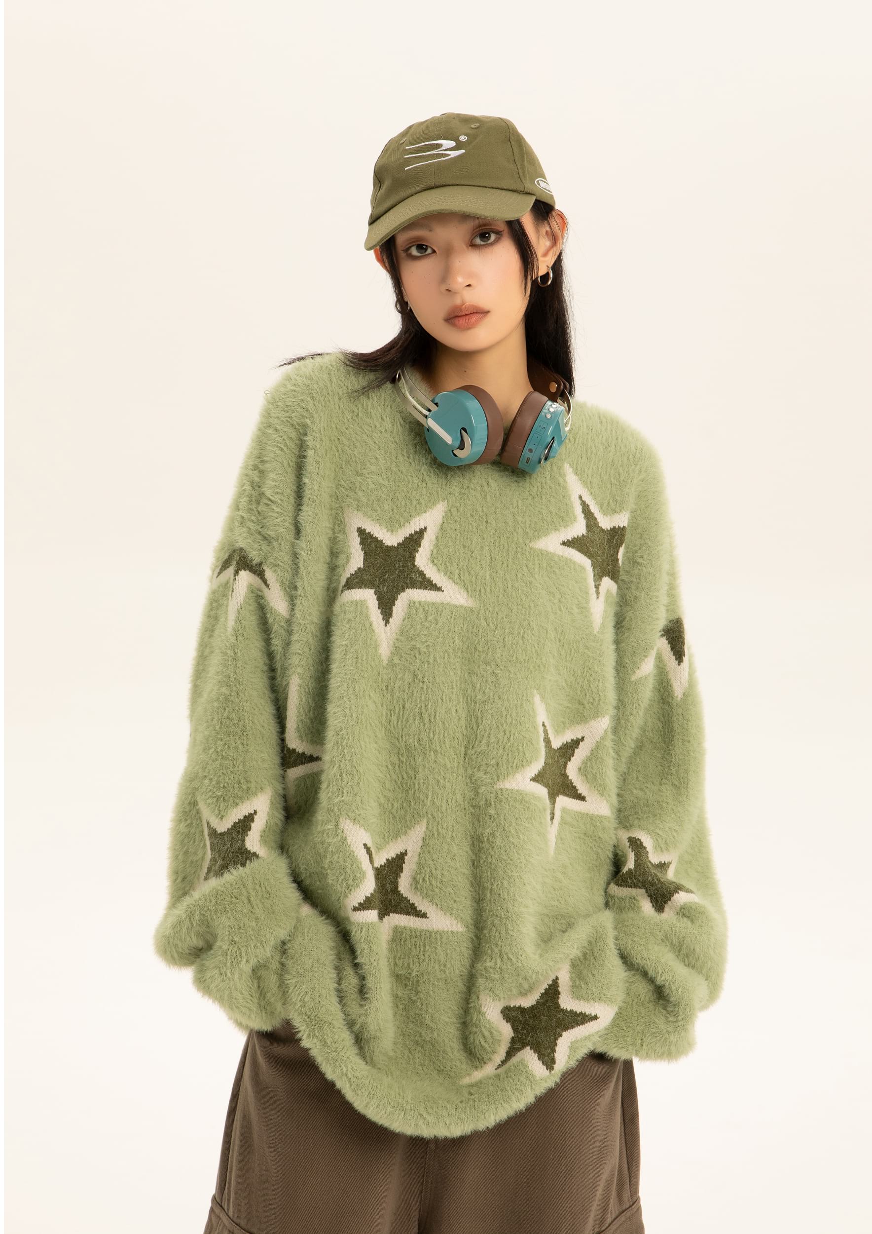 Oversized Star Print Pullover