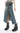 Layered Denim Midi Skirt with Drawstring Slit