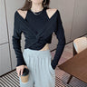 Wrap Knit and Tank Mock-Two Piece Crop Top - nightcity clothing