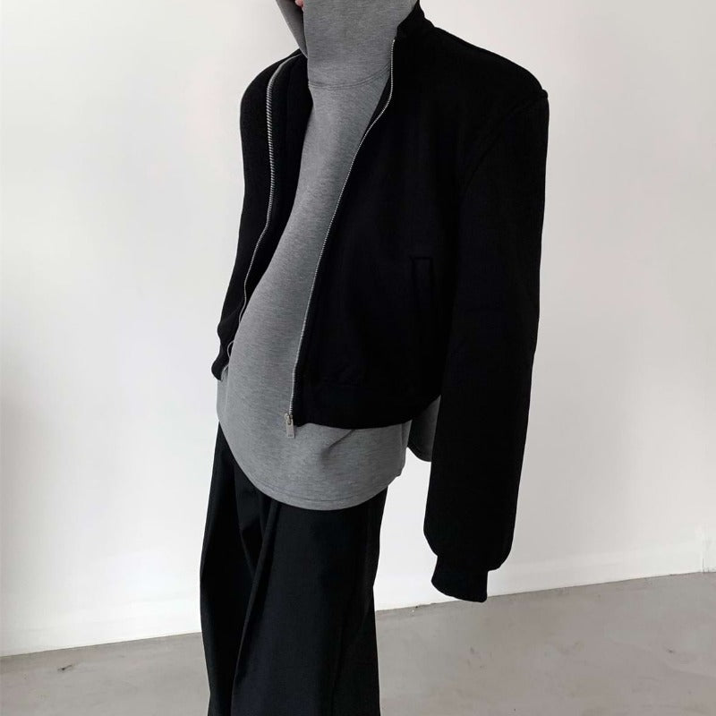Zip Up Jacket with Shoulder Pads