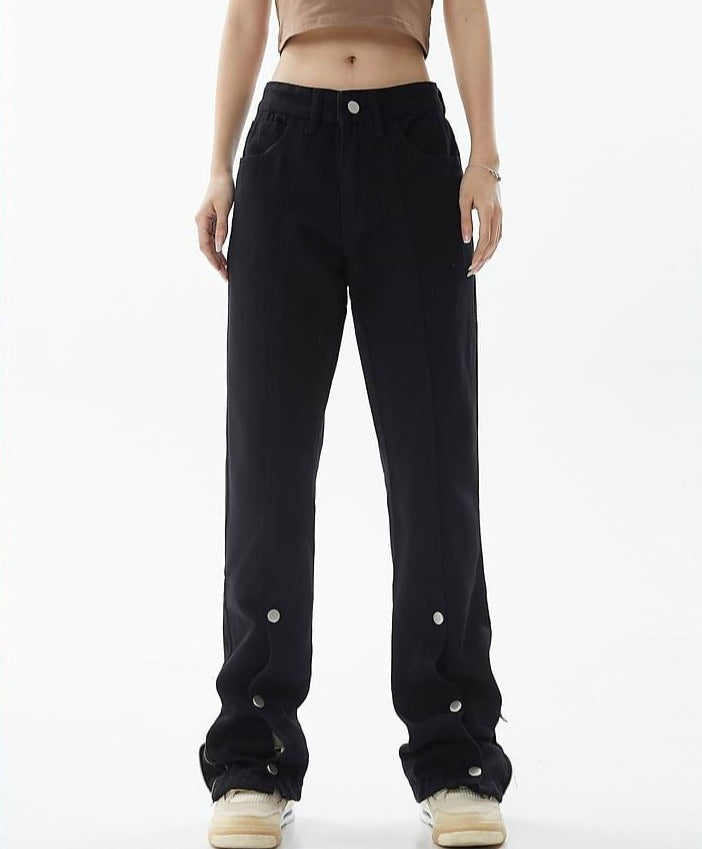 Slim Button-and-Zip Hem Pants - nightcity clothing