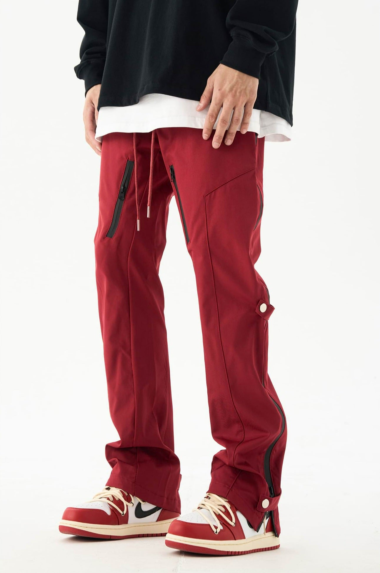 Double Leg Strap Side Zip Jogger