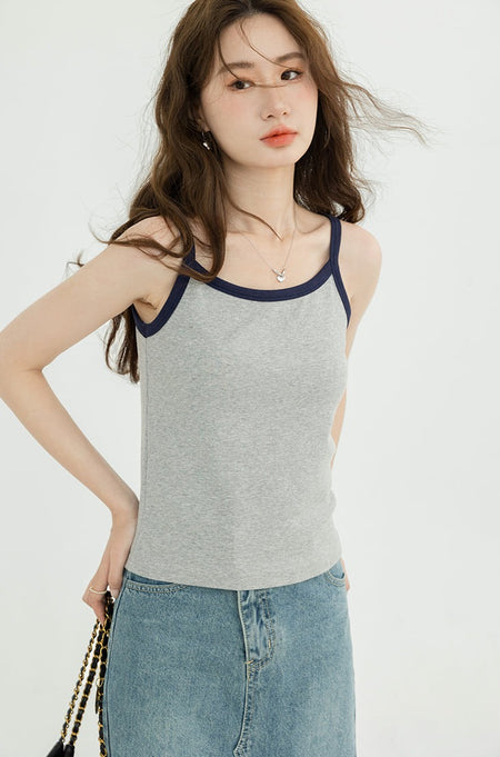 Contrast Strap Tank Top