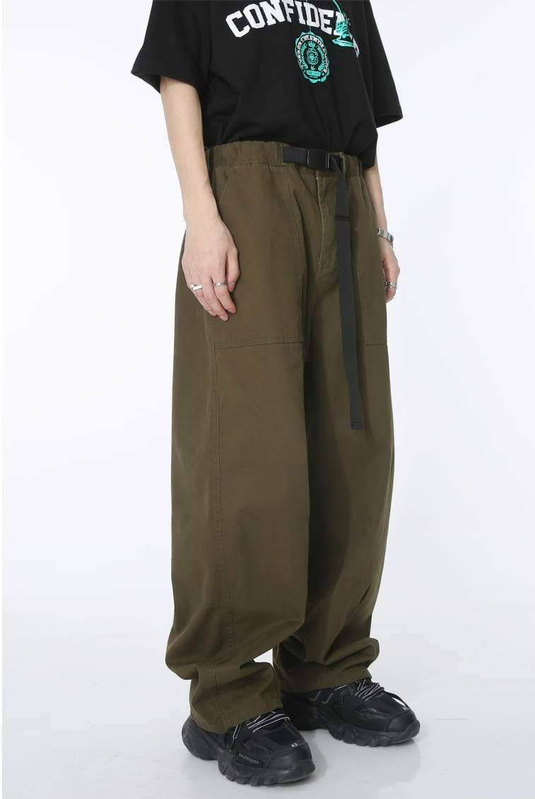 Waist Strap Straight Pants