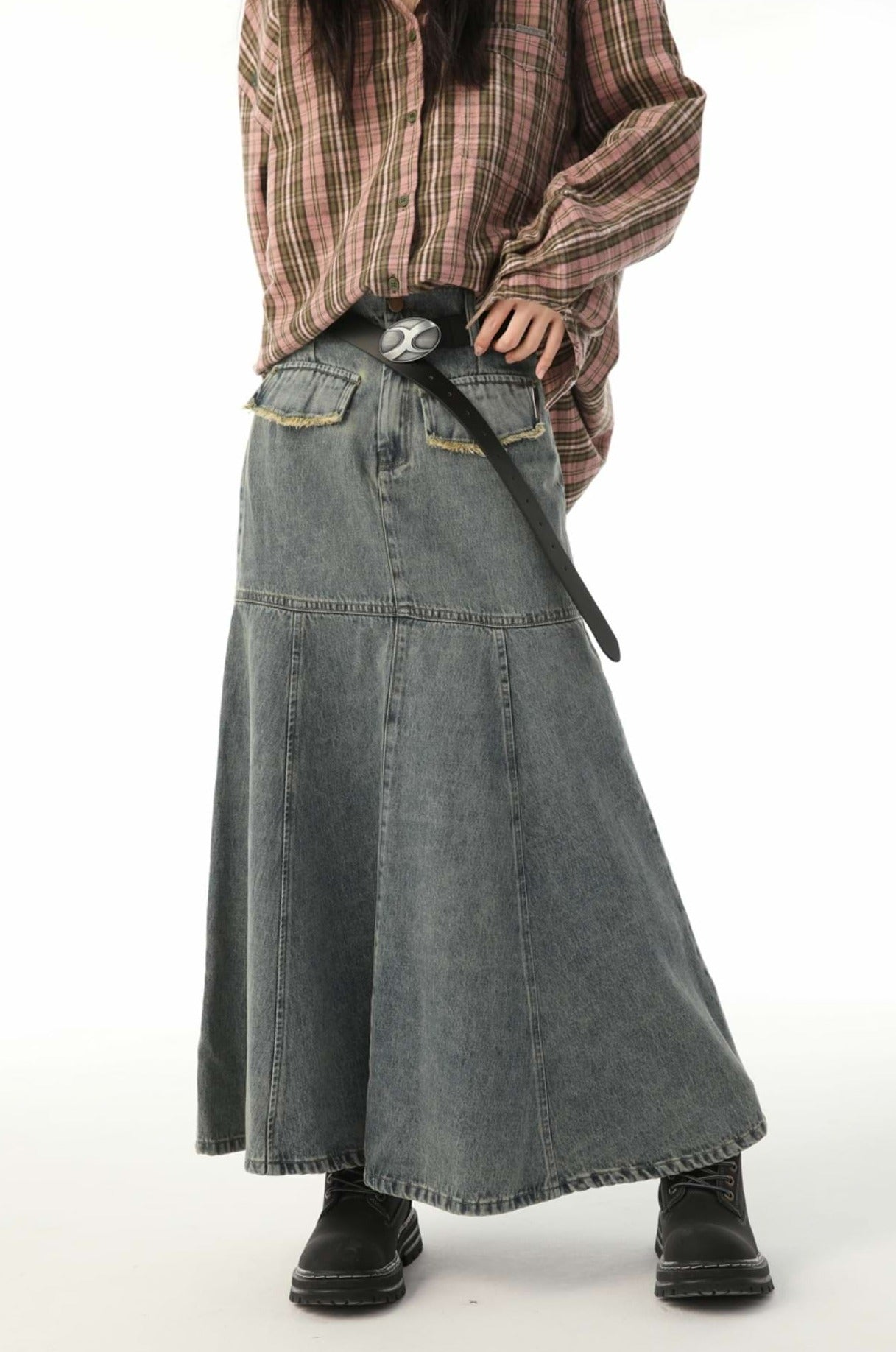 Vintage Flare Denim Skirt