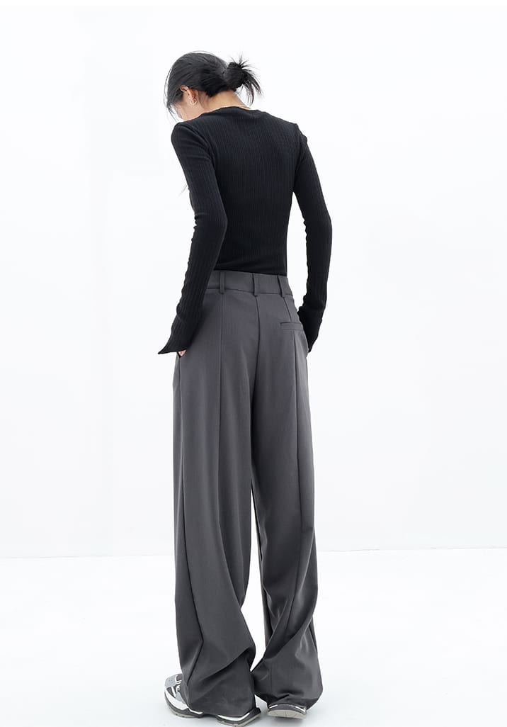 Wide Leg Multi-Pleated Pants - nightcity clothing