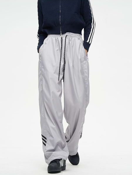 Stripe Detail Wide Leg Jogger Pants