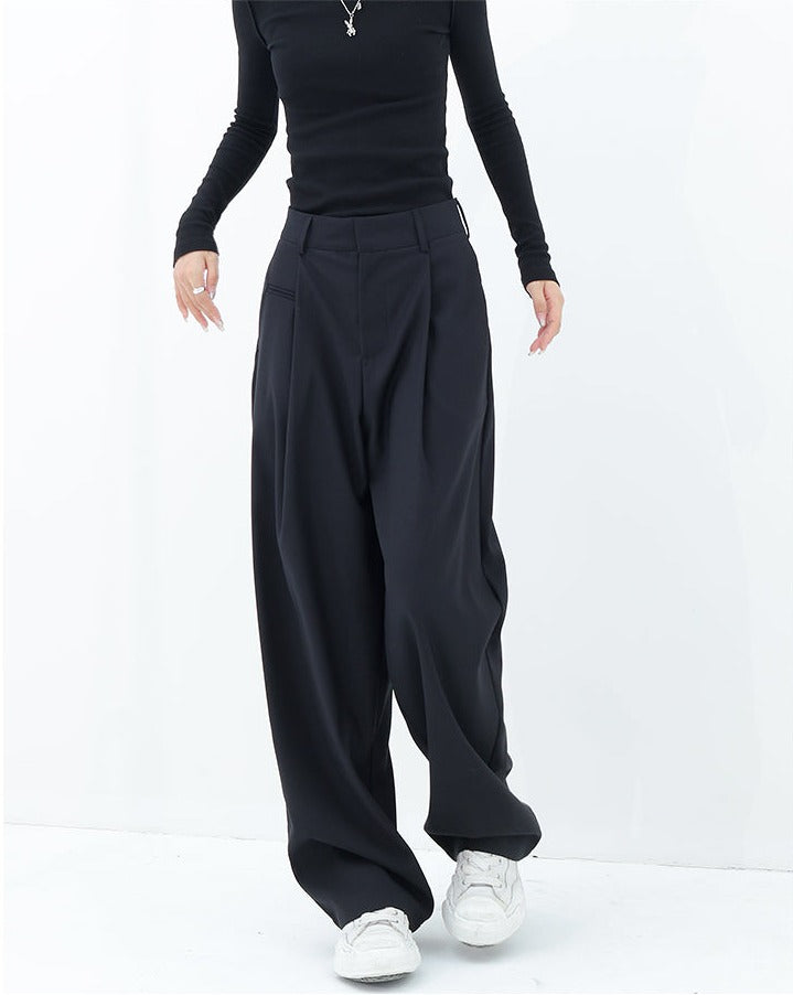 Pleated Straight Fit Pants - nightcity clothing