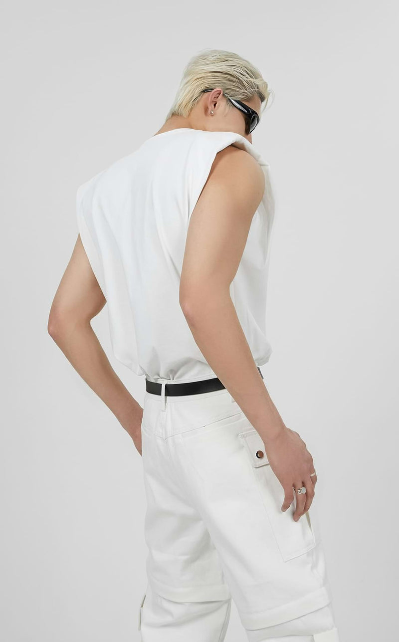 Star Pattern Print Sleeveless Top