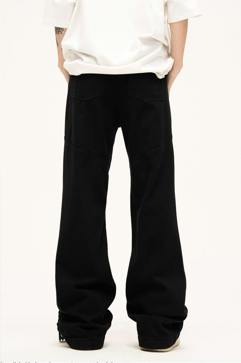 Double Side Waist Strap Pleated Pants