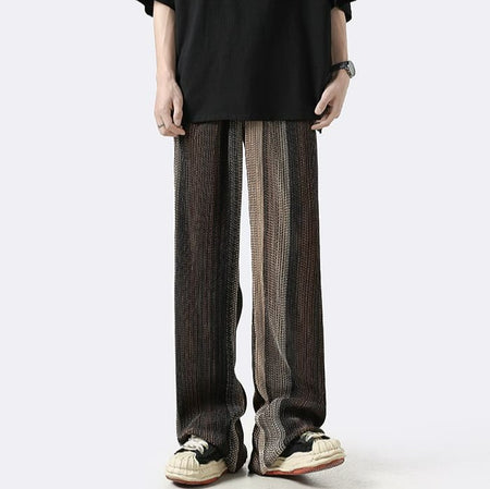 Multi Color Stripe Straight Fit Pants - nightcity clothing