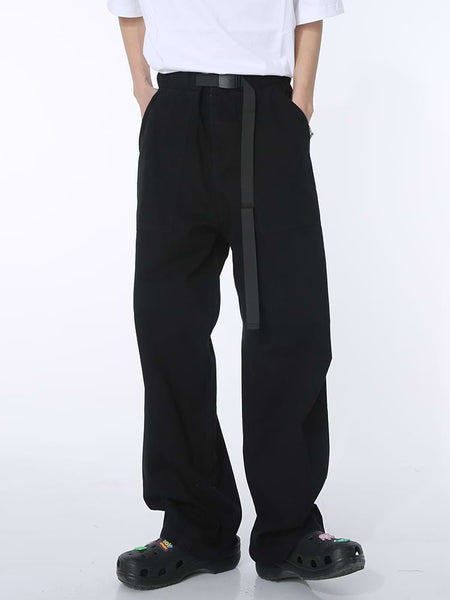 Waist Strap Straight Pants