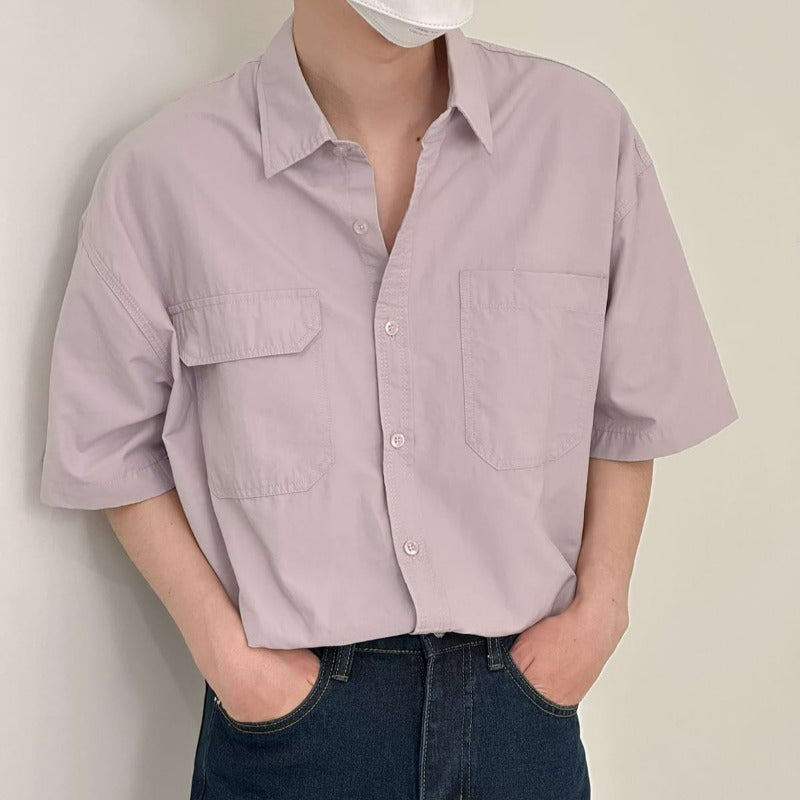 Chest Pocket Short Sleeve Button Shirt