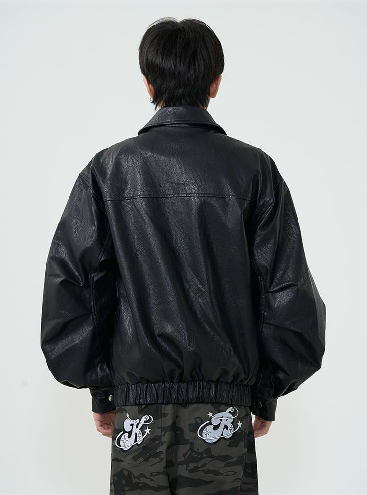 Slim Faux Leather Zip Jacket