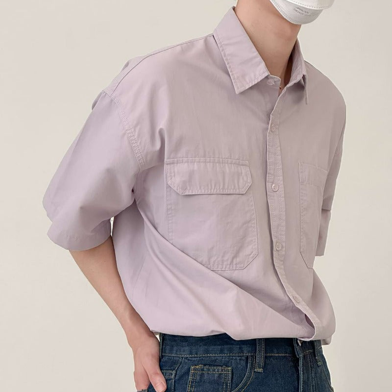 Chest Pocket Short Sleeve Button Shirt