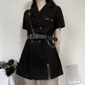 Accessorized Blazer Dress with Chained Belt - nightcity clothing
